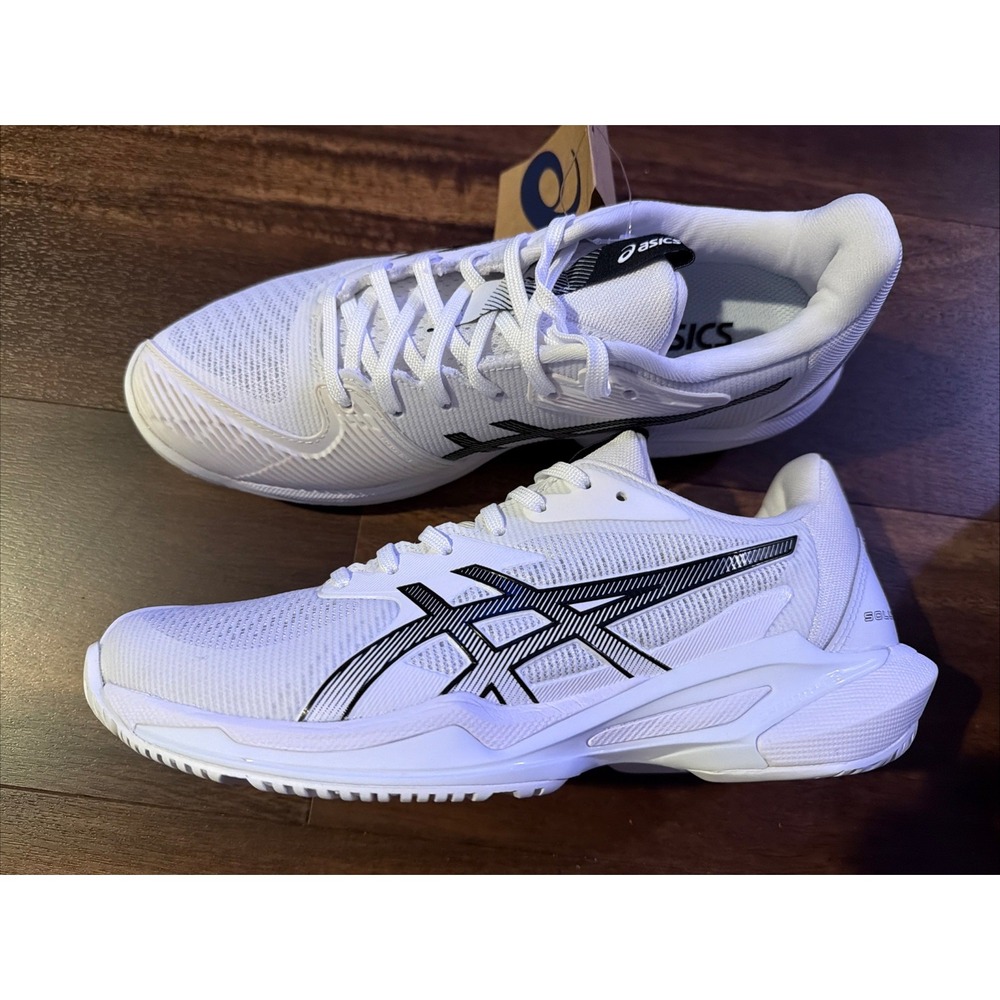 New ASICS Mens Solution Speed FF 4 Tennis Shoes Size 6 White Black